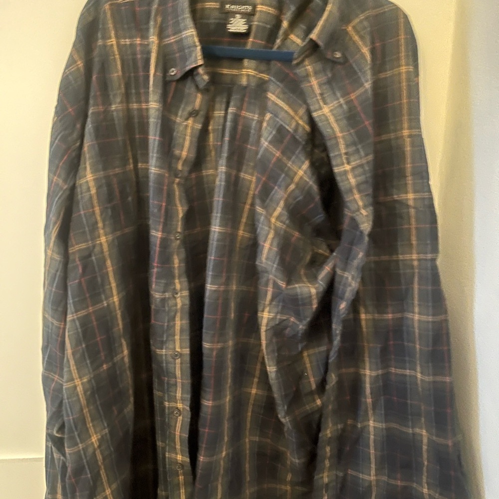 Knights Apparel 3XL Tall Plaid Casual Button Down Shirt